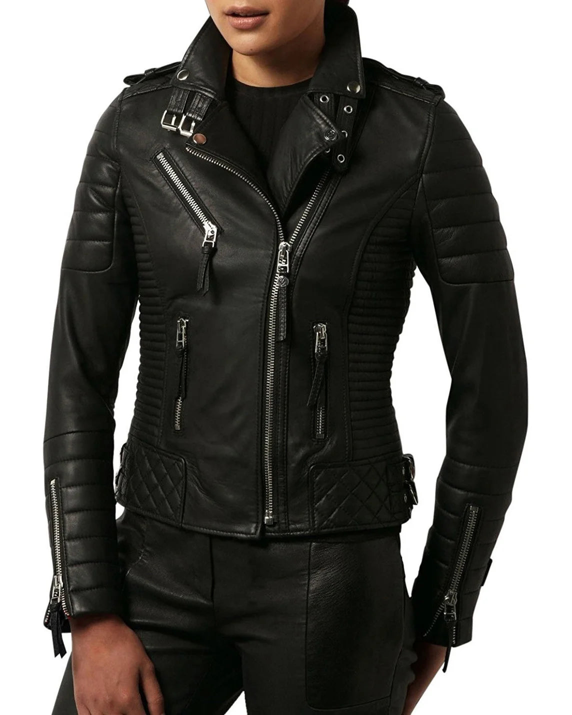Women Lambskin Genuine Leather Jacket WJ 25
