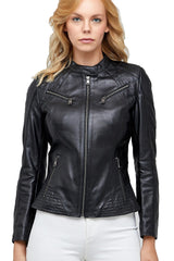 Women Genuine Leather Jacket WJ138 SkinOutfit
