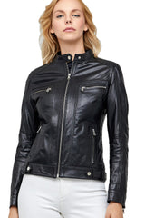 Women Genuine Leather Jacket WJ139 SkinOutfit