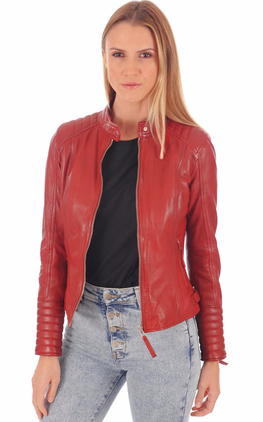Women Genuine Leather Jacket WJ 96 SkinOutfit