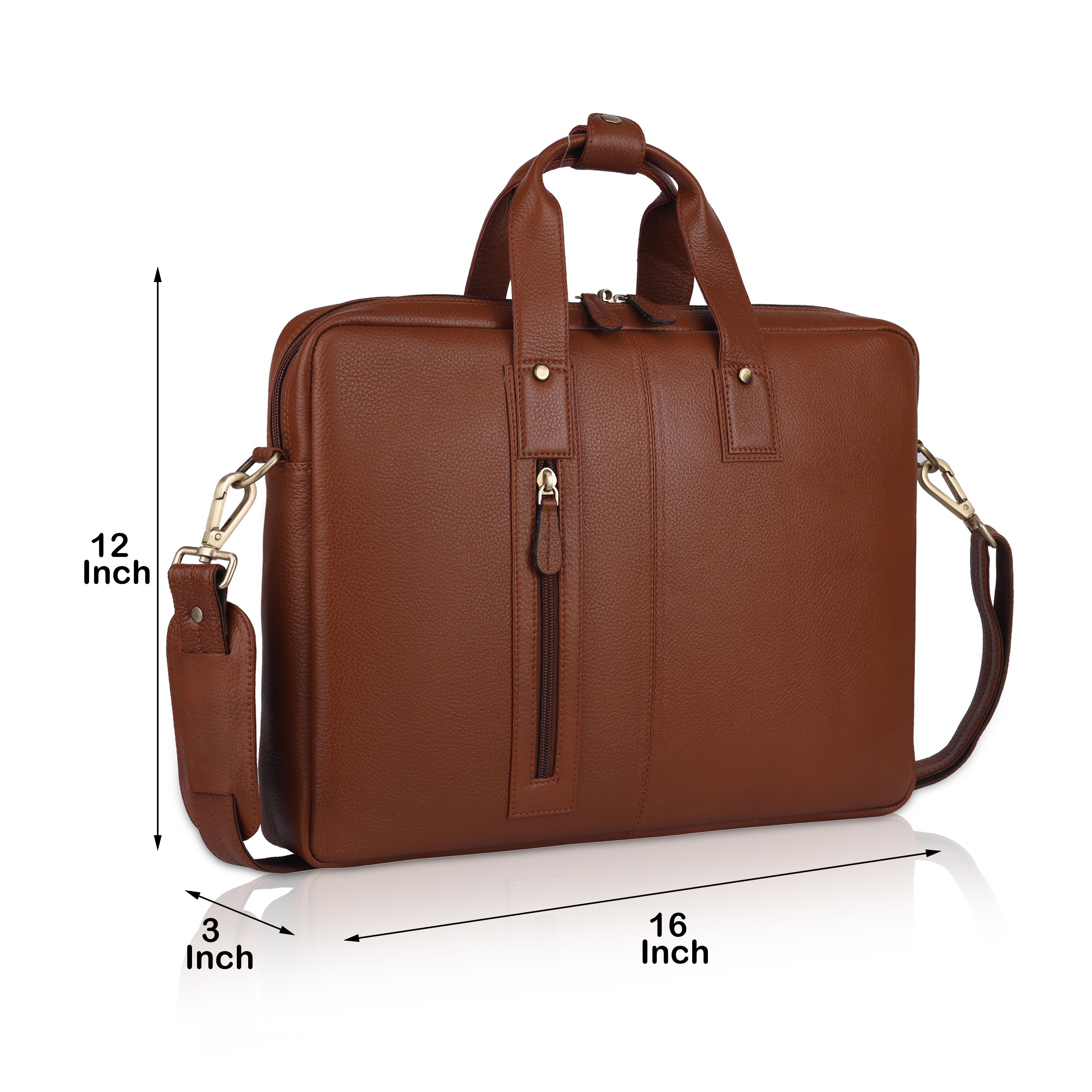 Genuine Leather Laptop Messenger Bags for Men and Women Tan SkinOutfit