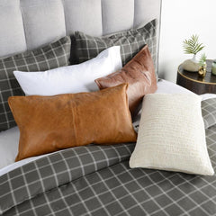 Genuine Leather Rectangle Pillow Cover 08 SkinOutfit