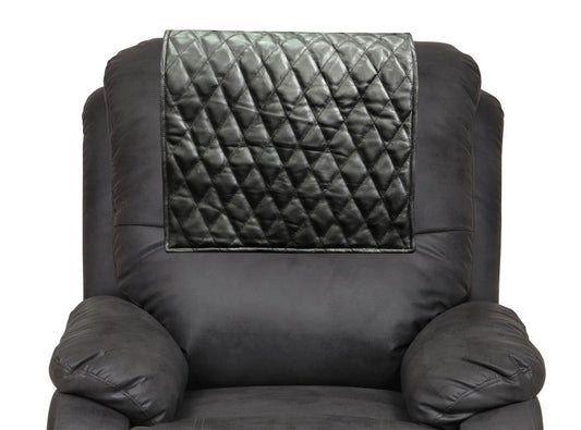 Quilted Stitch Genuine Leather Slipcover Headrest Black freeshipping - SkinOutfit