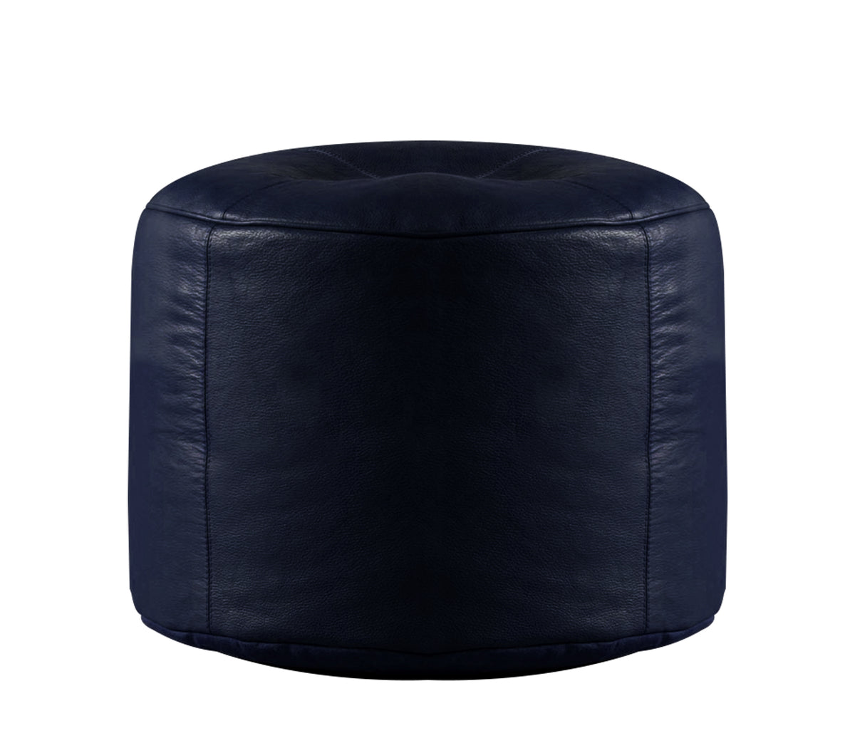 Genuine Cowhide Leather Ottoman Pouf Footrest Blue - SkinOutfit