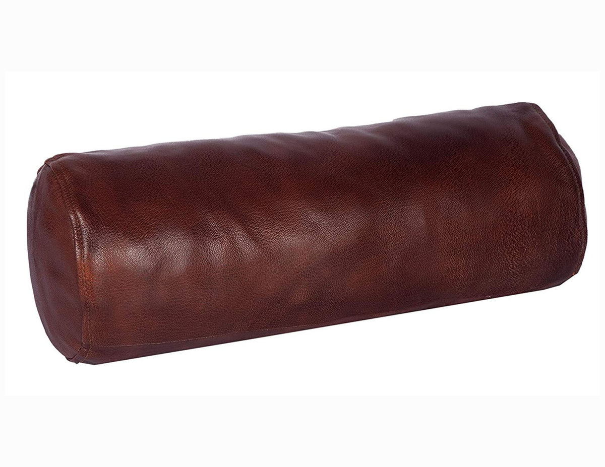 Genuine Leather Bolster Pillow Cover 02 SkinOutfit