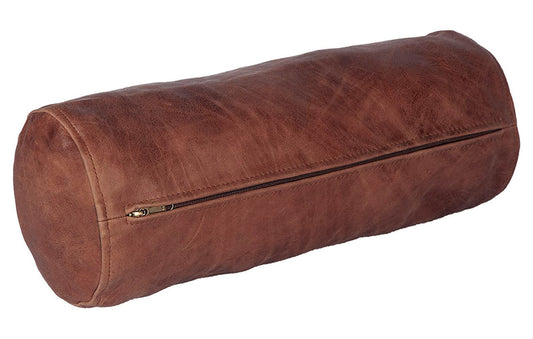 Genuine Leather Bolster Pillow Cover 04 SkinOutfit