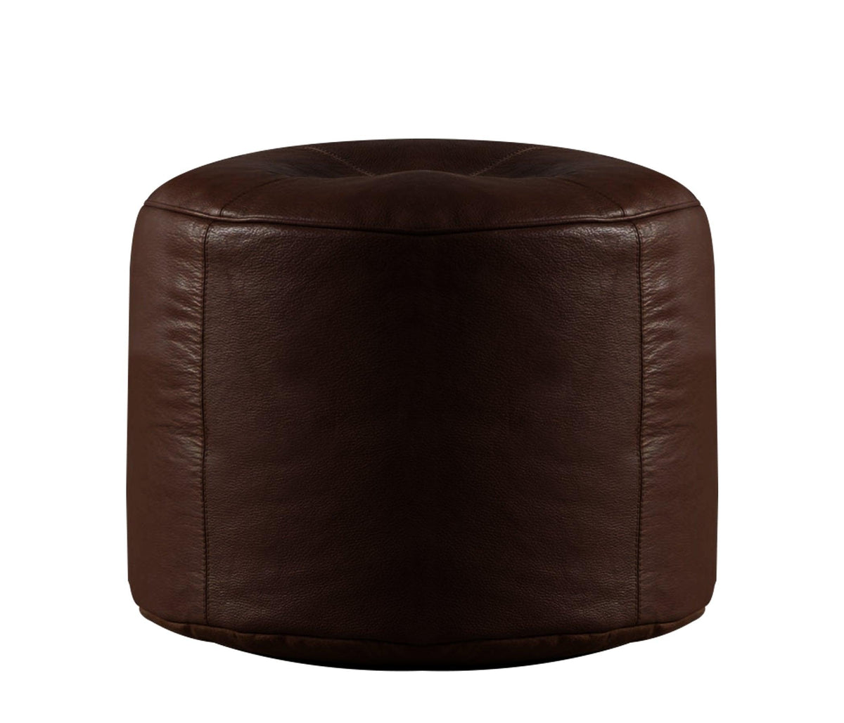Genuine Cowhide Leather Ottoman Pouf Footrest Brown freeshipping - SkinOutfit