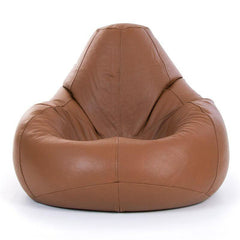Genuine Cowhide Leather Recliner Beanbag Chairs Tan SkinOutfit