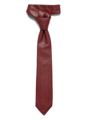 Lambskin Genuine Leather Tie Maroon