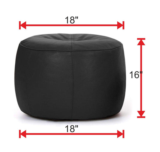 Genuine Cowhide Leather Ottoman Pouf Footrest Tan freeshipping - SkinOutfit