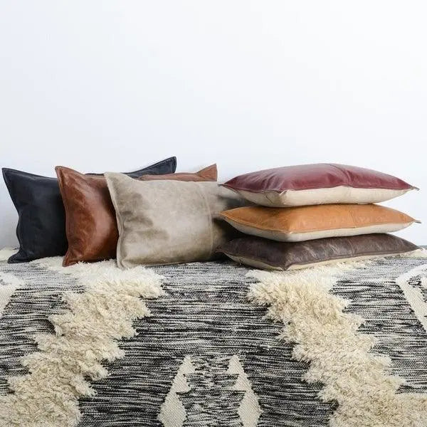 Genuine Leather Rectangle Pillow Cover 10 SkinOutfit