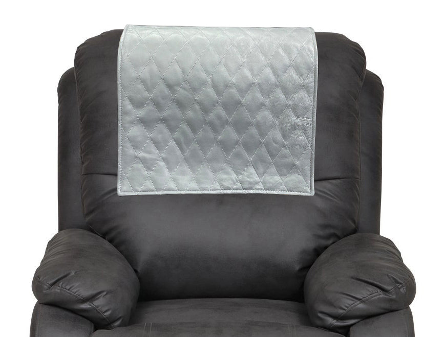 Quilted Stitch Genuine Leather Slipcover Headrest Gray freeshipping - SkinOutfit