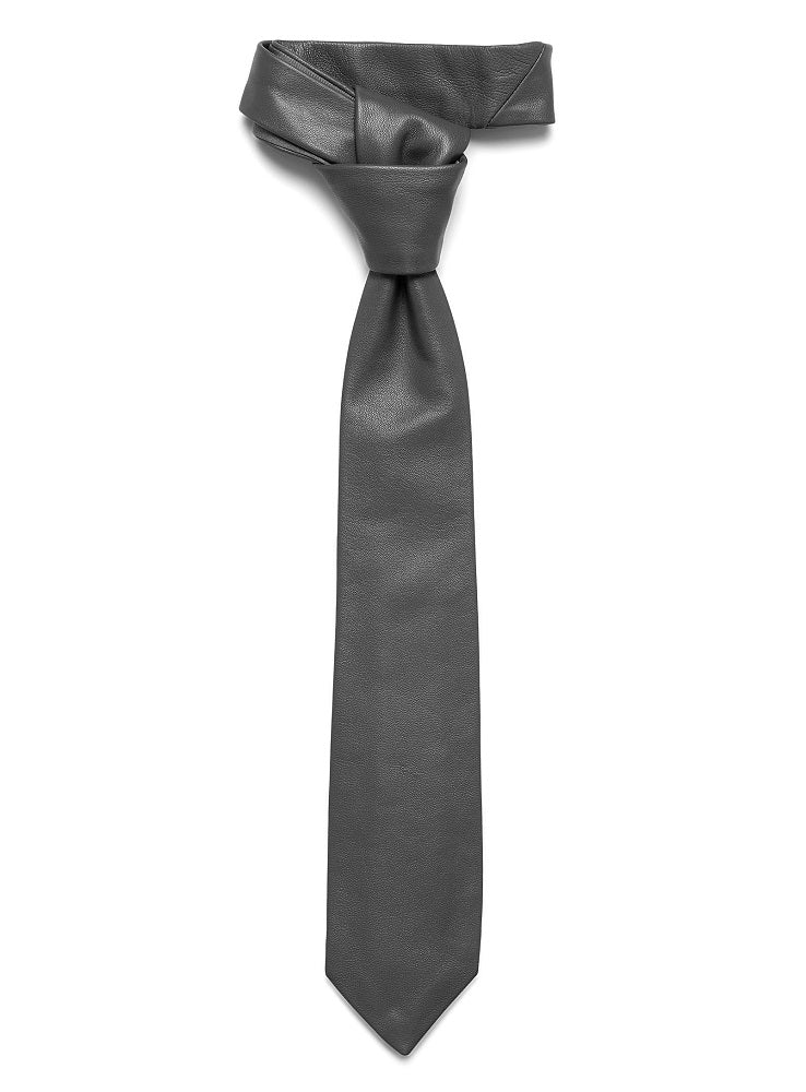 Lambskin Genuine Leather Tie Gray SkinOutfit