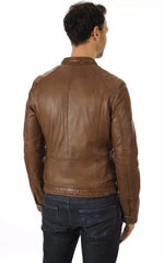 Men Genuine Leather Jacket MJ 71 freeshipping - SkinOutfit