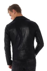 Men Genuine Leather Jacket MJ 72 freeshipping - SkinOutfit