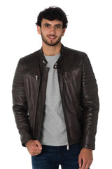 Men Genuine Leather Jacket MJ 76 freeshipping - SkinOutfit