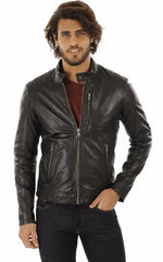 Men Genuine Leather Jacket MJ 89 freeshipping - SkinOutfit