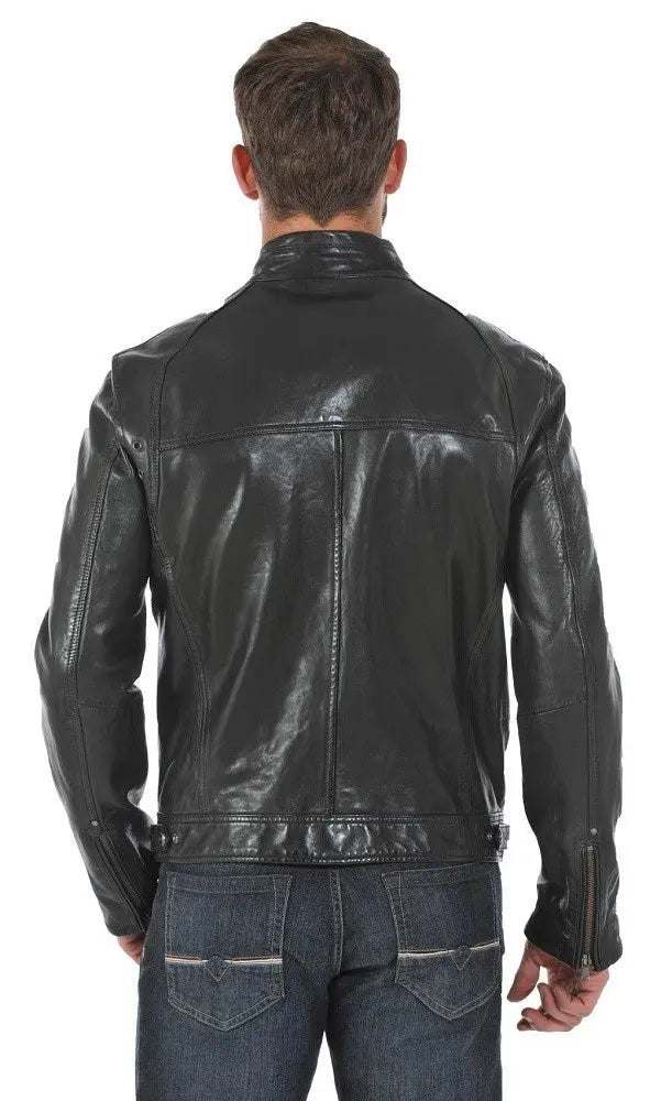 Men Genuine Leather Jacket MJ146 freeshipping - SkinOutfit