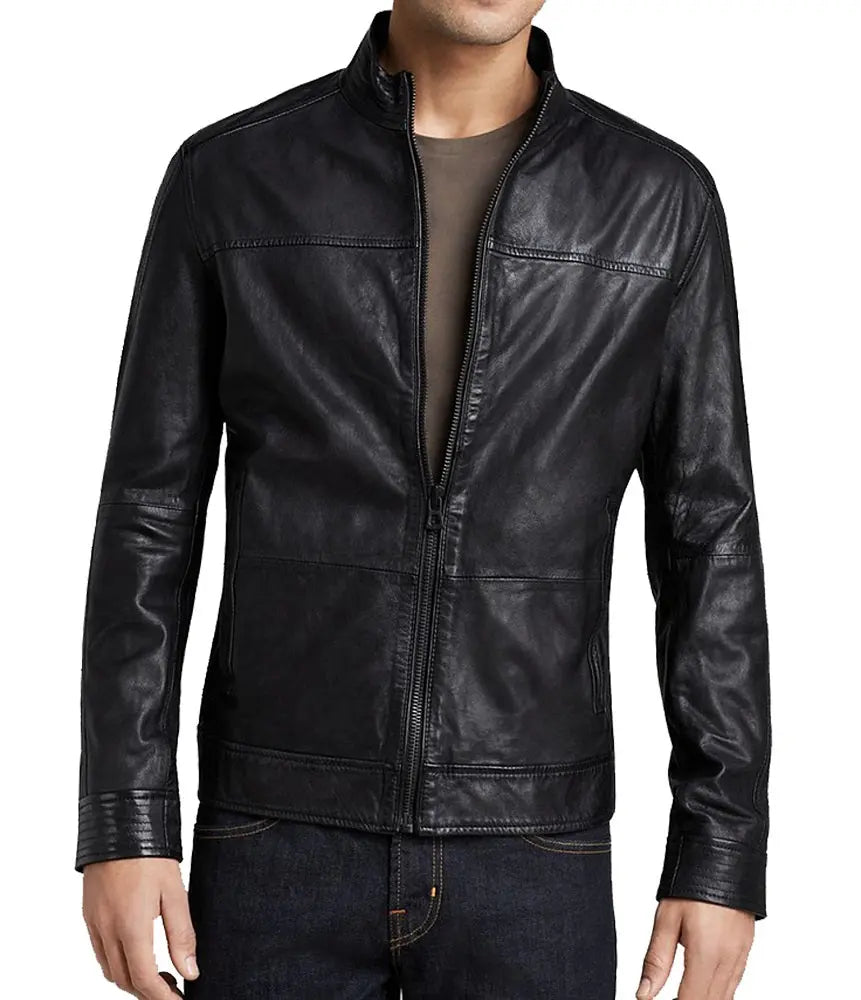 Men Lambskin Genuine Leather Jacket MJ124 freeshipping - SkinOutfit