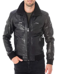 Men Lambskin Genuine Leather Jacket MJ206 freeshipping - SkinOutfit