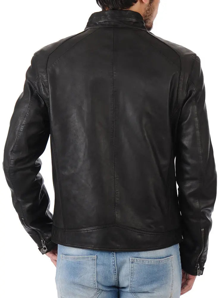 Men Lambskin Genuine Leather Jacket MJ284 freeshipping - SkinOutfit