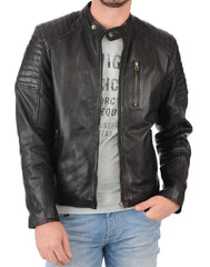 Men Lambskin Genuine Leather Jacket MJ291 freeshipping - SkinOutfit