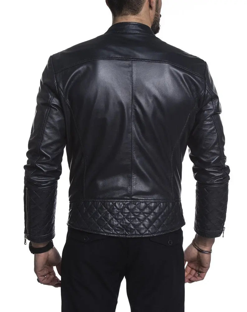 Men Lambskin Genuine Leather Jacket MJ313 freeshipping - SkinOutfit