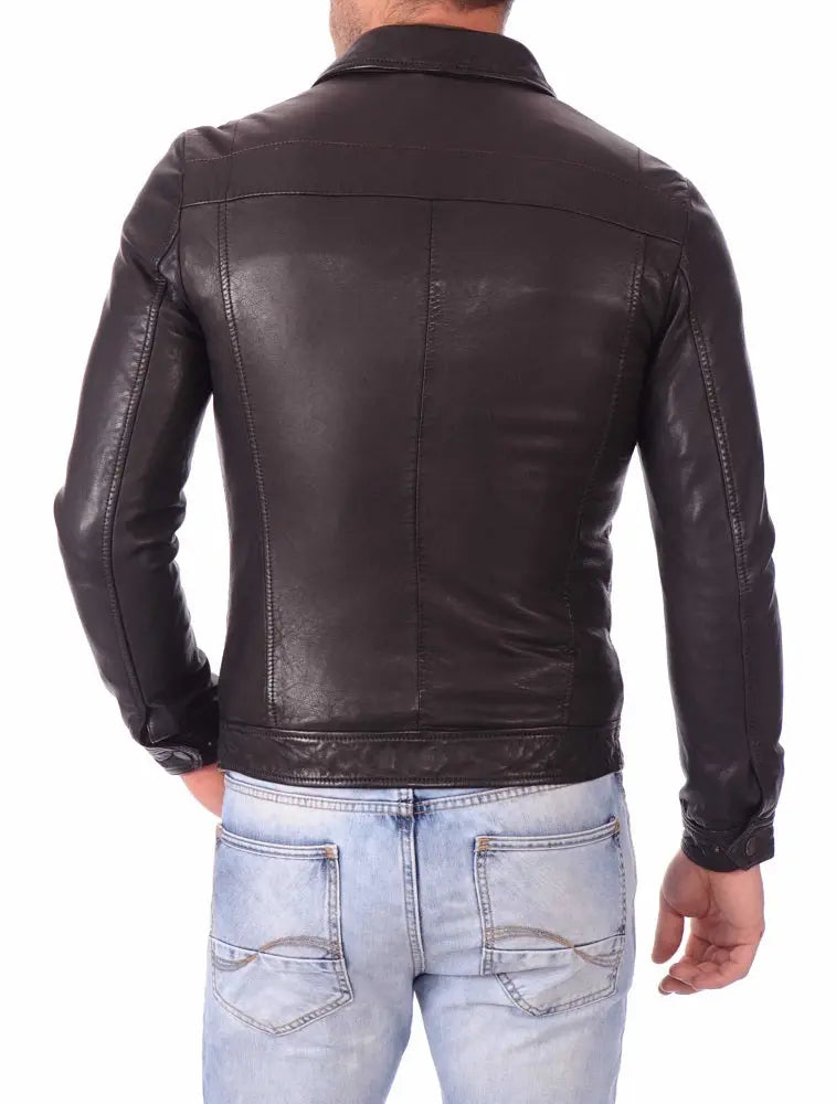 Men Lambskin Genuine Leather Jacket MJ317 freeshipping - SkinOutfit
