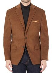 Men's Corduroy Sport Coat Blazer Jacket Tan SkinOutfit