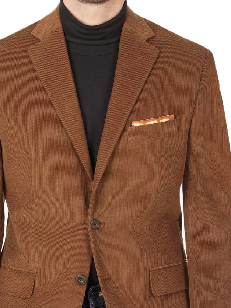 Men's Corduroy Sport Coat Blazer Jacket Tan SkinOutfit