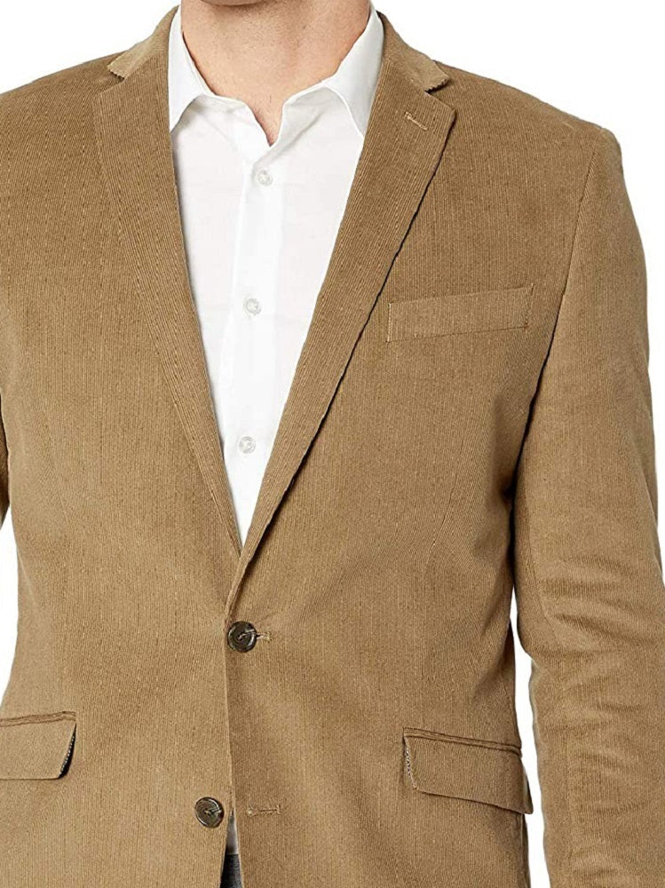 Men's Corduroy Sport Coat Blazer Jacket Beige SkinOutfit