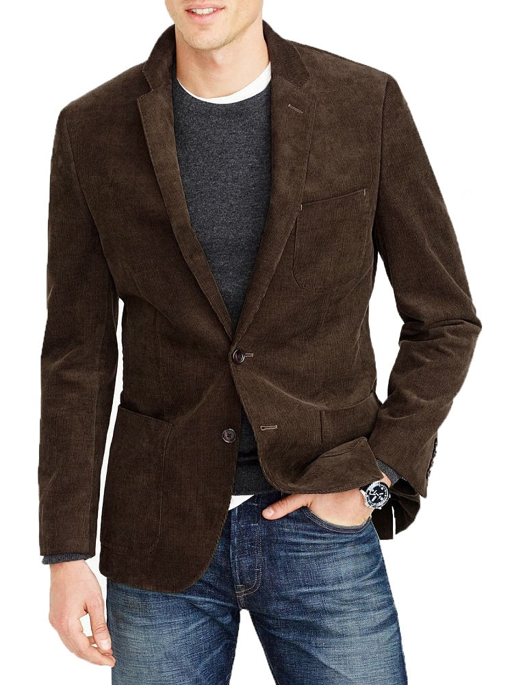 Men's Corduroy Sport Coat Blazer Jacket Brown SkinOutfit