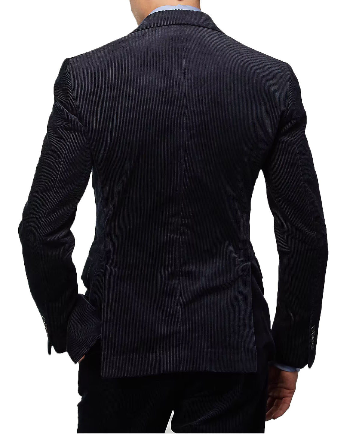 Men's Corduroy Sport Coat Blazer Jacket Black SkinOutfit