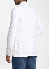 Men's Pure Cotton Linen Jacket White SkinOutfit