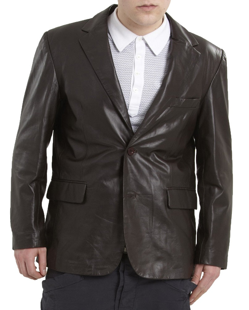Men Genuine Leather Blazer Sport Coat 09 SkinOutfit