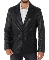 Men Genuine Leather Blazer Sport Coat 18 SkinOutfit