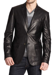 Men Genuine Leather Blazer Sport Coat 19 SkinOutfit