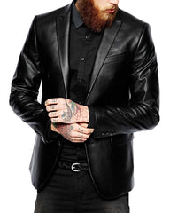 Men Genuine Leather Blazer Sport Coat 22 SkinOutfit