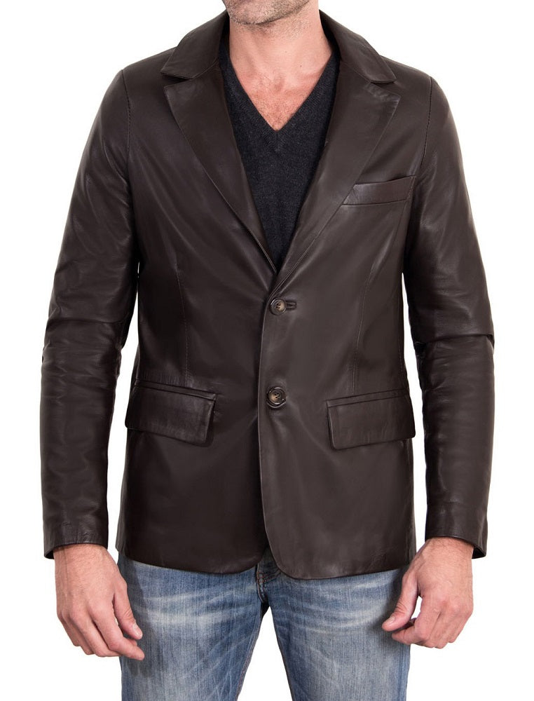 Men Genuine Leather Blazer Sport Coat 27 SkinOutfit