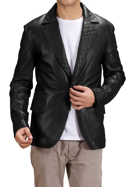 Men Genuine Leather Blazer Sport Coat 28 SkinOutfit