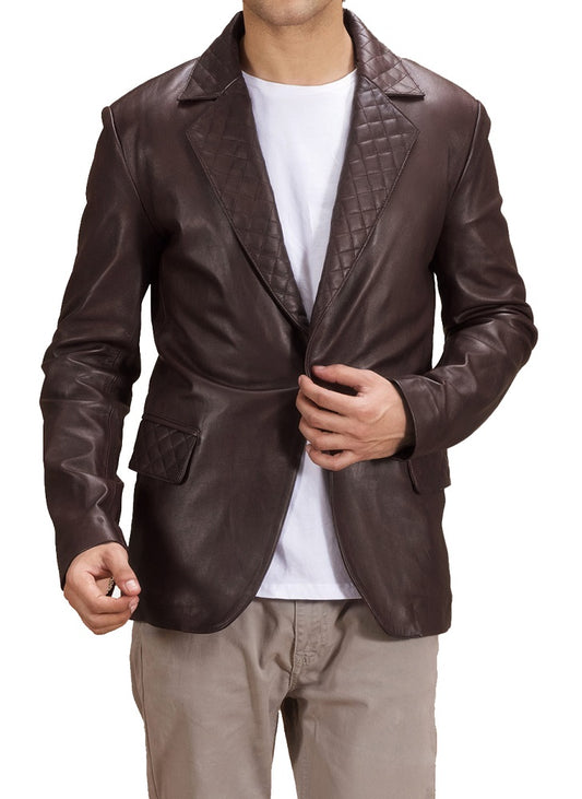 Men Genuine Leather Blazer Sport Coat 31 SkinOutfit