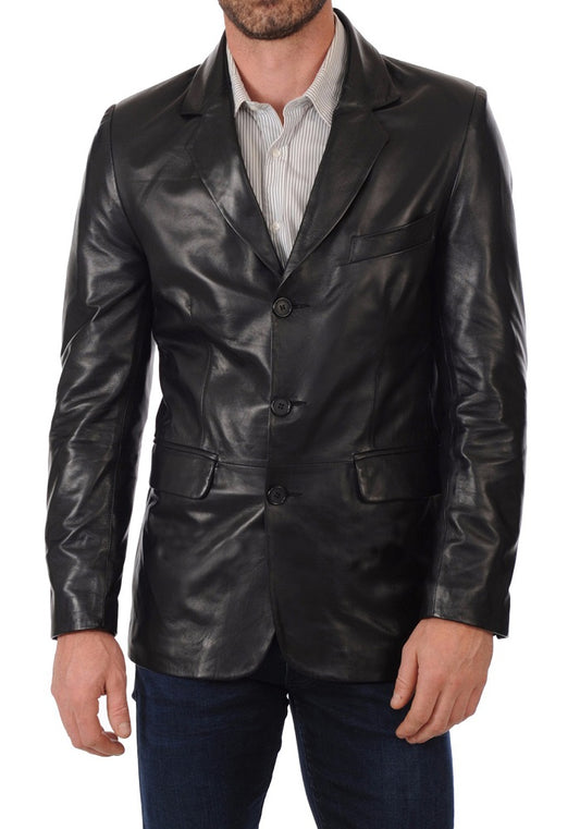 Men Genuine Leather Blazer Sport Coat 32 SkinOutfit