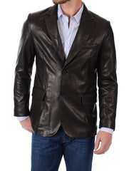 Men Genuine Leather Blazer Sport Coat 37 SkinOutfit