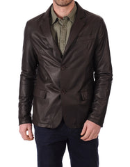 Men Genuine Leather Blazer Sport Coat 38 SkinOutfit