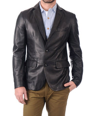 Men Genuine Leather Blazer Sport Coat 39 SkinOutfit