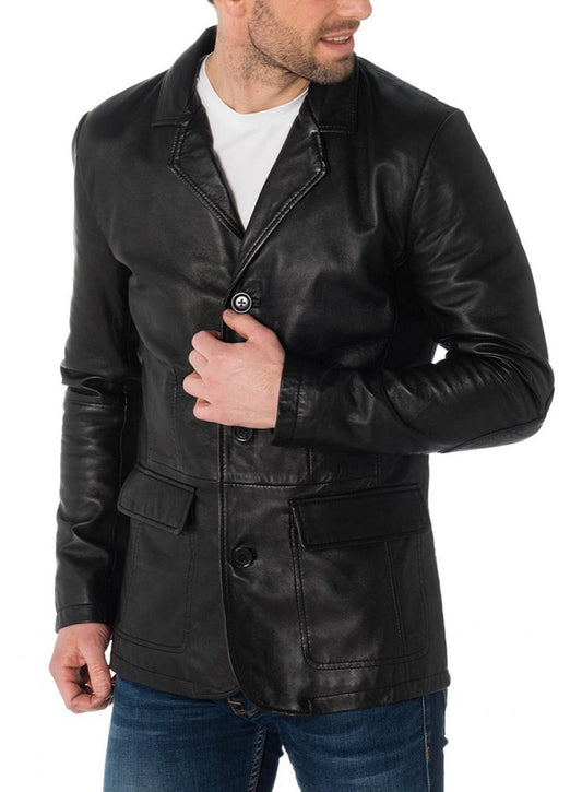 Men Genuine Leather Blazer Sport Coat 42 SkinOutfit