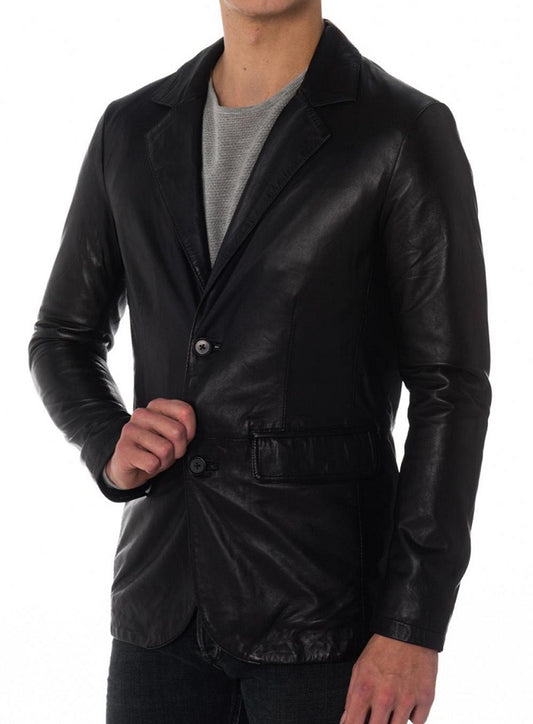 Men Genuine Leather Blazer Sport Coat 43 SkinOutfit