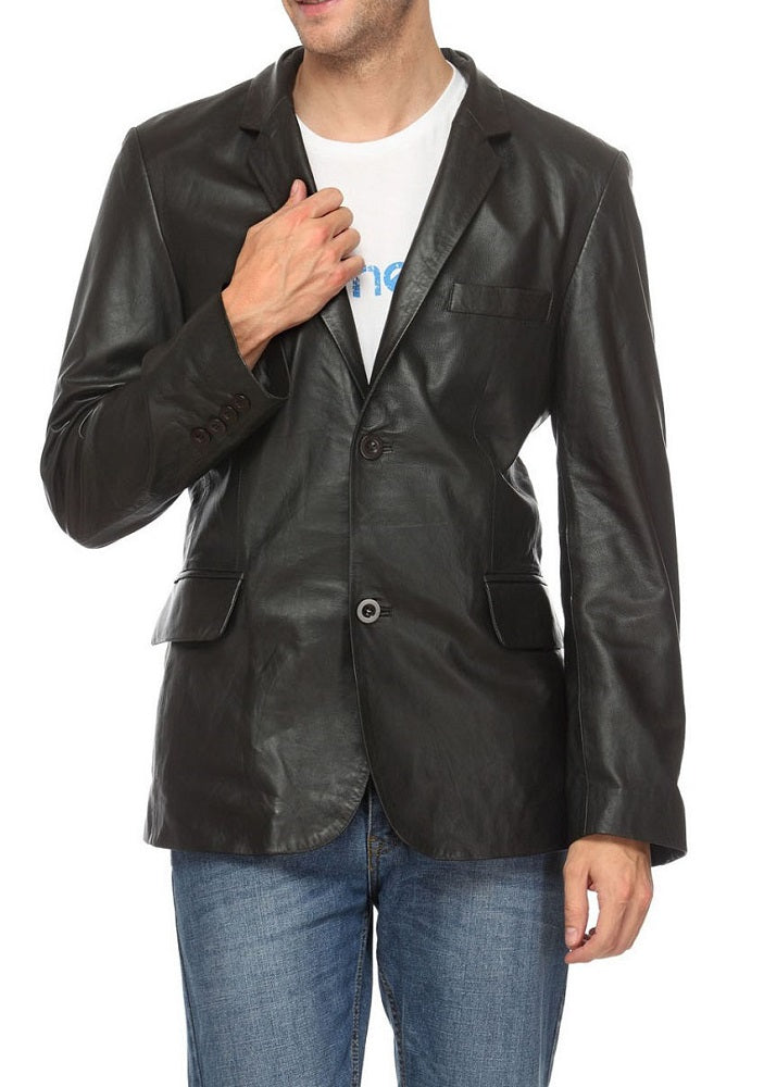 Men Genuine Leather Blazer Sport Coat 45 SkinOutfit