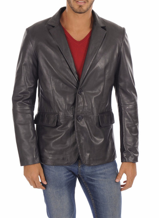 Men Genuine Leather Blazer Sport Coat 47 SkinOutfit
