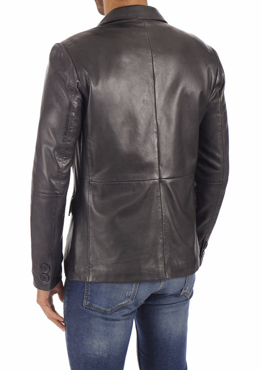 Men Genuine Leather Blazer Sport Coat 47 SkinOutfit